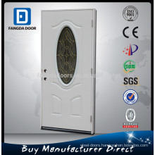 Fangda best price oval glass door inserts, exterior glass door, oval glass steel entry door